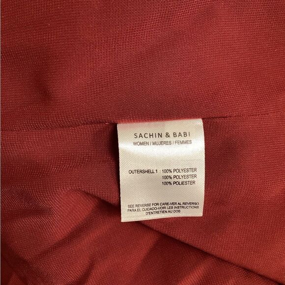 Sachin & Babi Lola Dress Crimson Red Aztec Border Print Cocktail Evening Party - Picture 9 of 14